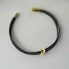 das Lederarmband fein mit goldenem Stern schwarz grau